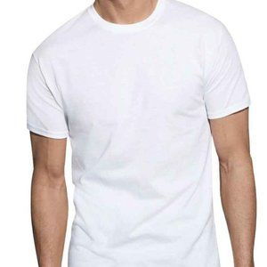 11 Med.Mens-White T's Crew neck Hanes comfort soft